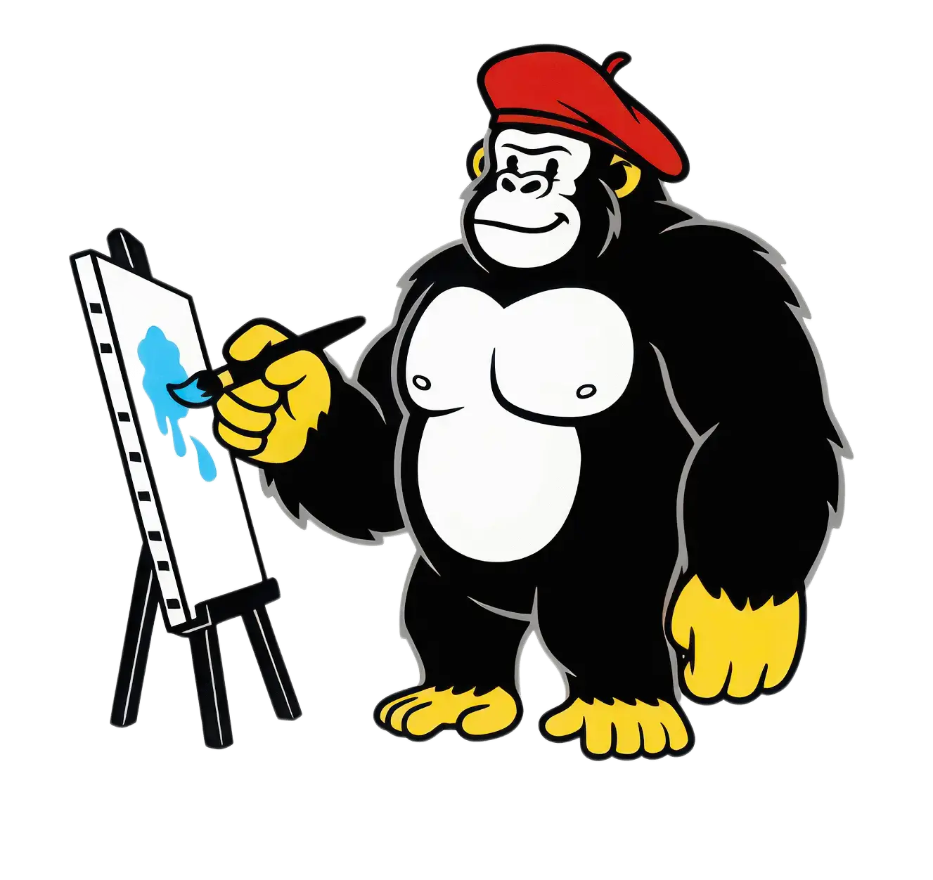 Gorila ilusyracion pintor Gorila Pintor
